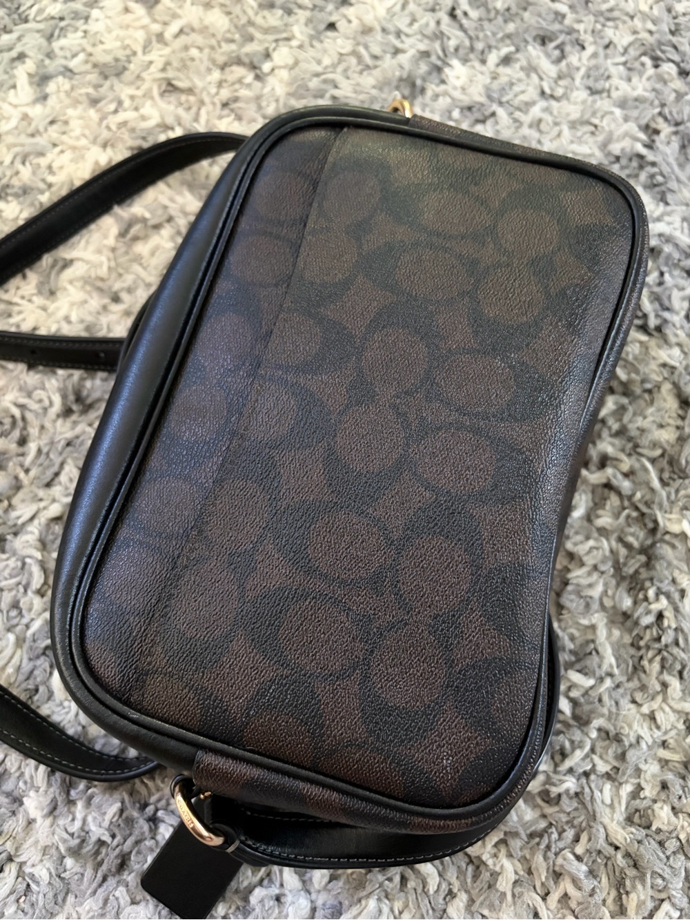Coach Jamie Camera Crossbody Bag Signature Canvas Leather Black Walnut CR135 - Picture 5 of 9